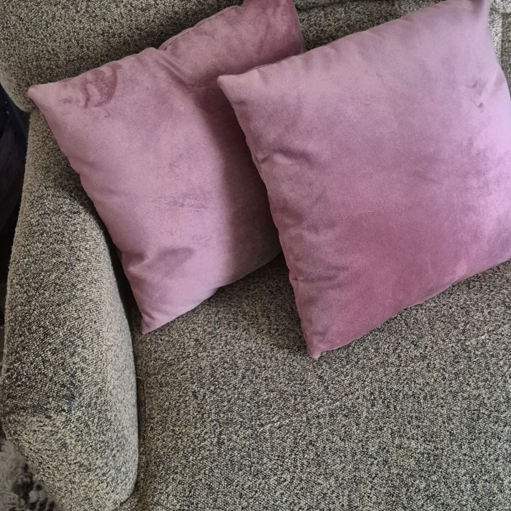 Two Dusty Rose Throw Accent Pillows 12x12